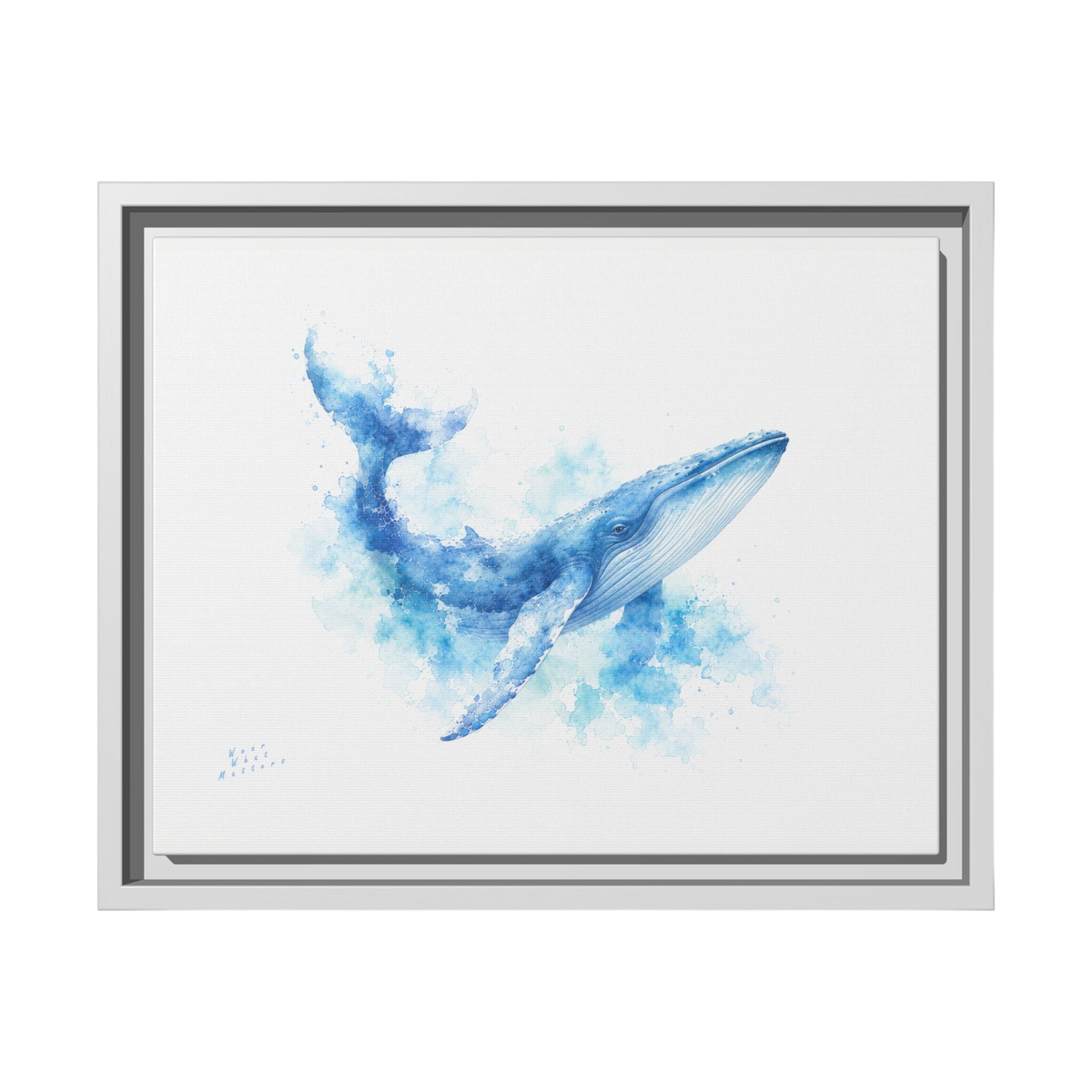 BLUE WHALE ARTWORK | Limited Edition Framed Canvas Print