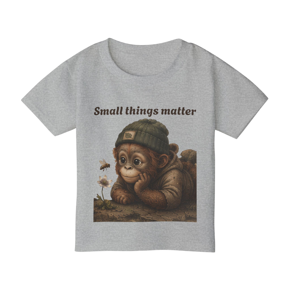 Small Things Matter Grey Toddler T-Shirt on 100% cotton