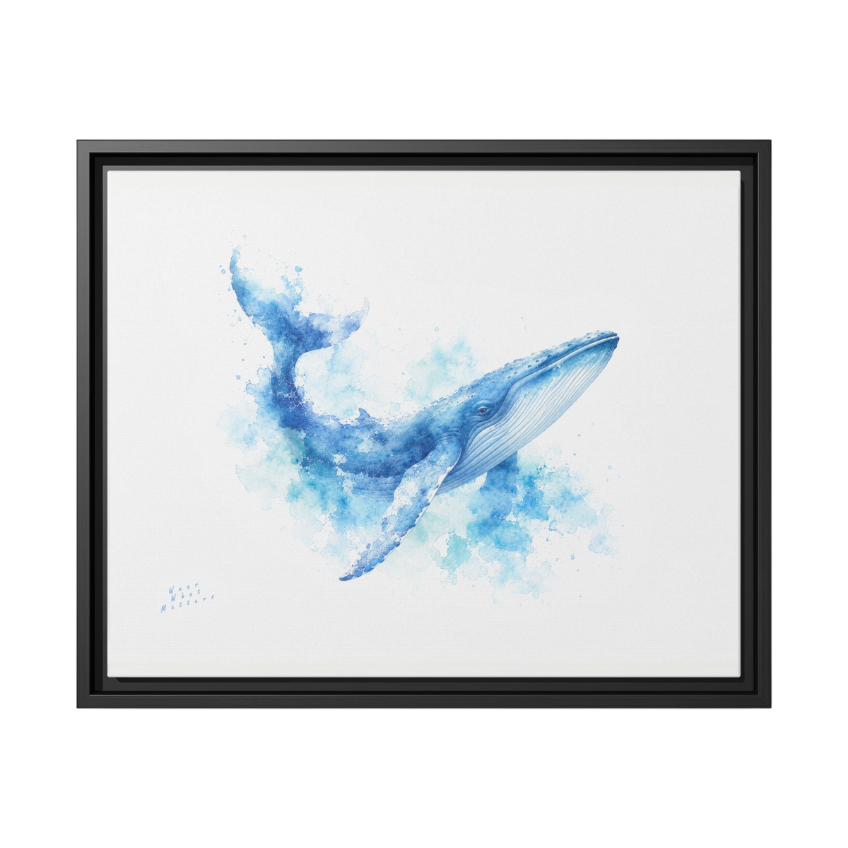BLUE WHALE ARTWORK | Limited Edition Framed Canvas Print