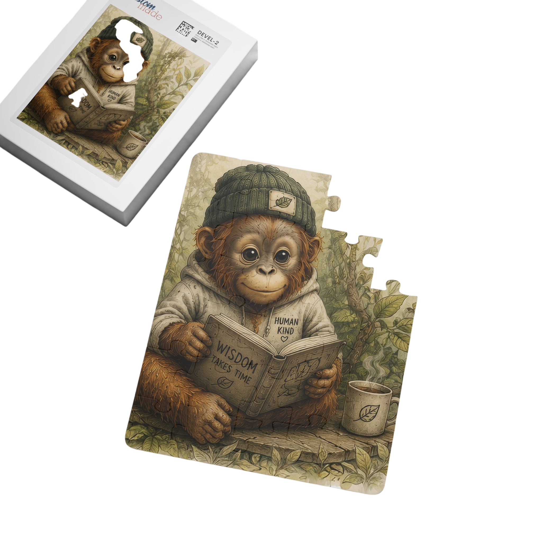 Meet Orrie Kids Puzzle — Cute Orangutan Reading 'Wisdom Takes Time' 30-Piece Toddler Jigsaw