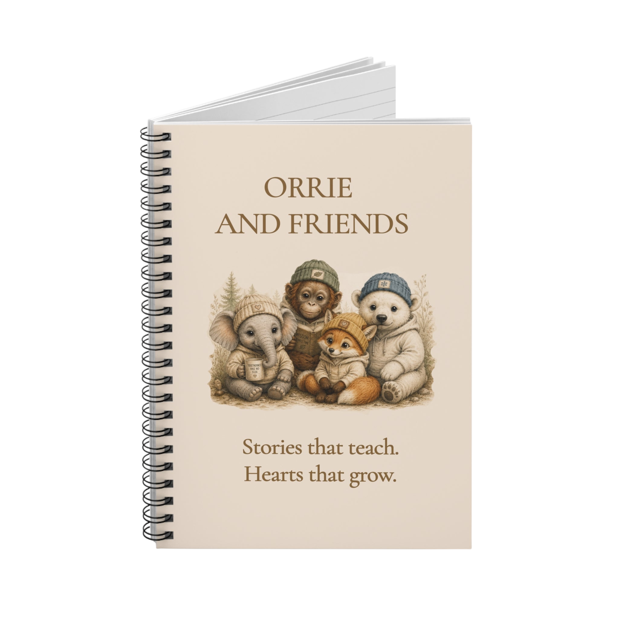 Orrie and Friends Spiral Notebook — "Stories That Teach. Hearts That Grow." Ruled Journal for Kids