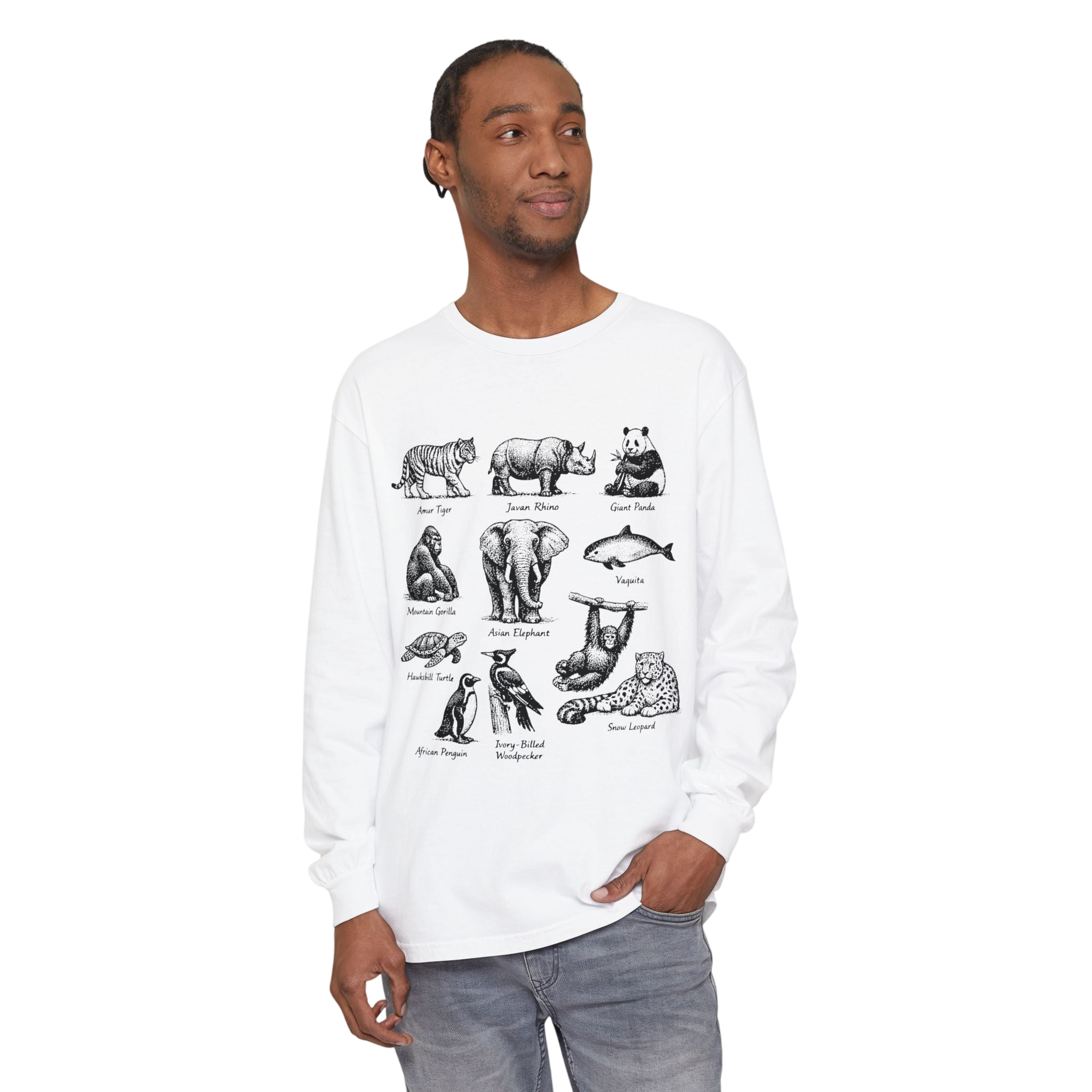 Vintage Illustrated Animals Long Sleeve Tee