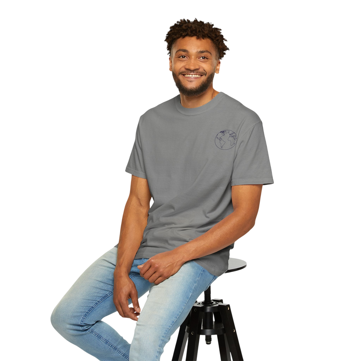 Globe One World Grey Graphic T-shirt on 100% cotton