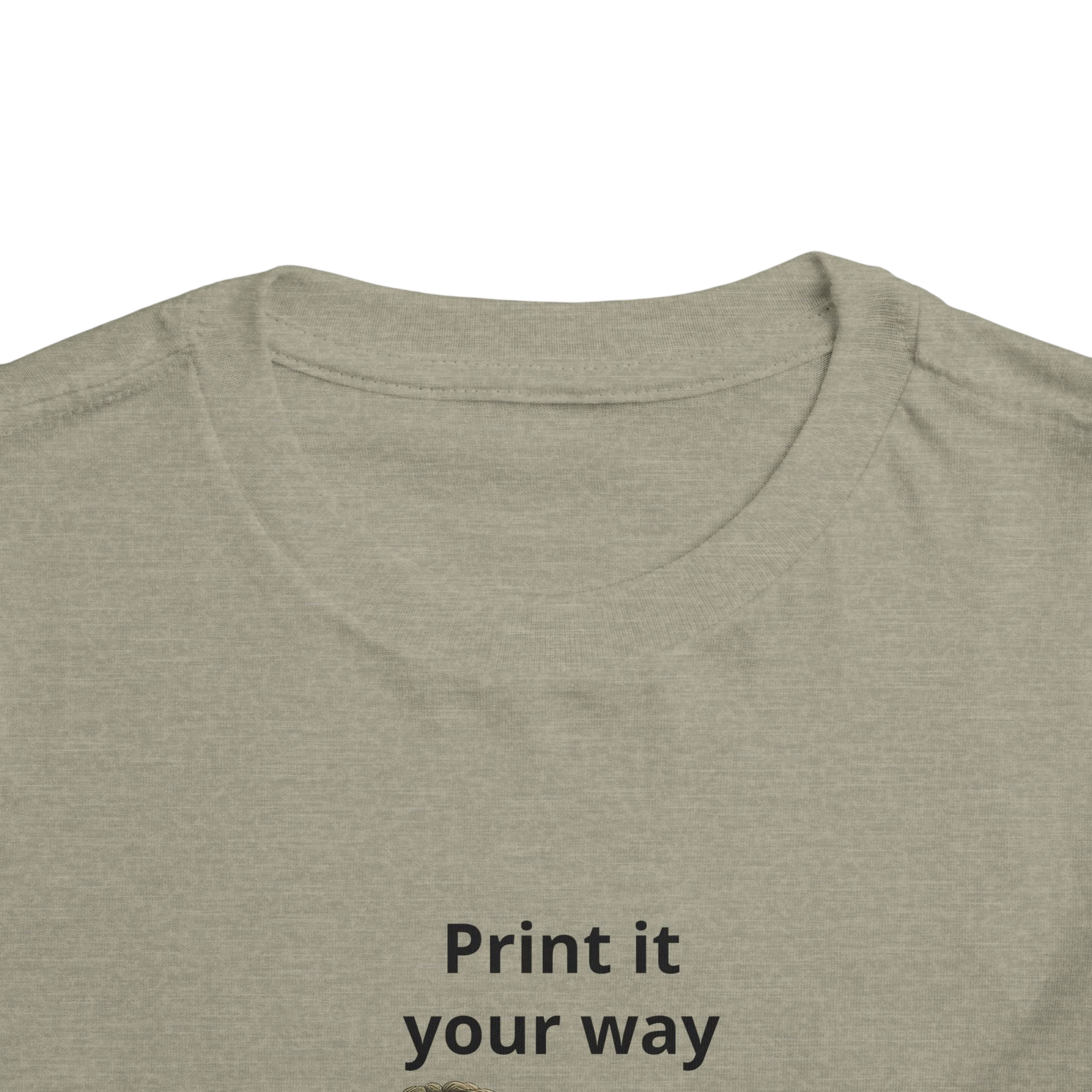 Toddler Tee — Cute Orrie Reading "Print it your way" Graphic