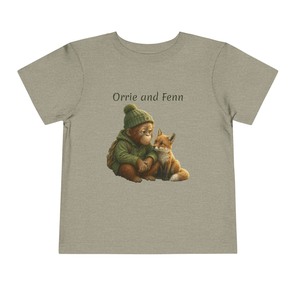 Toddler Tee — 'Orrie and Fenn' Cozy Woodland Fox & Orangutan Illustration