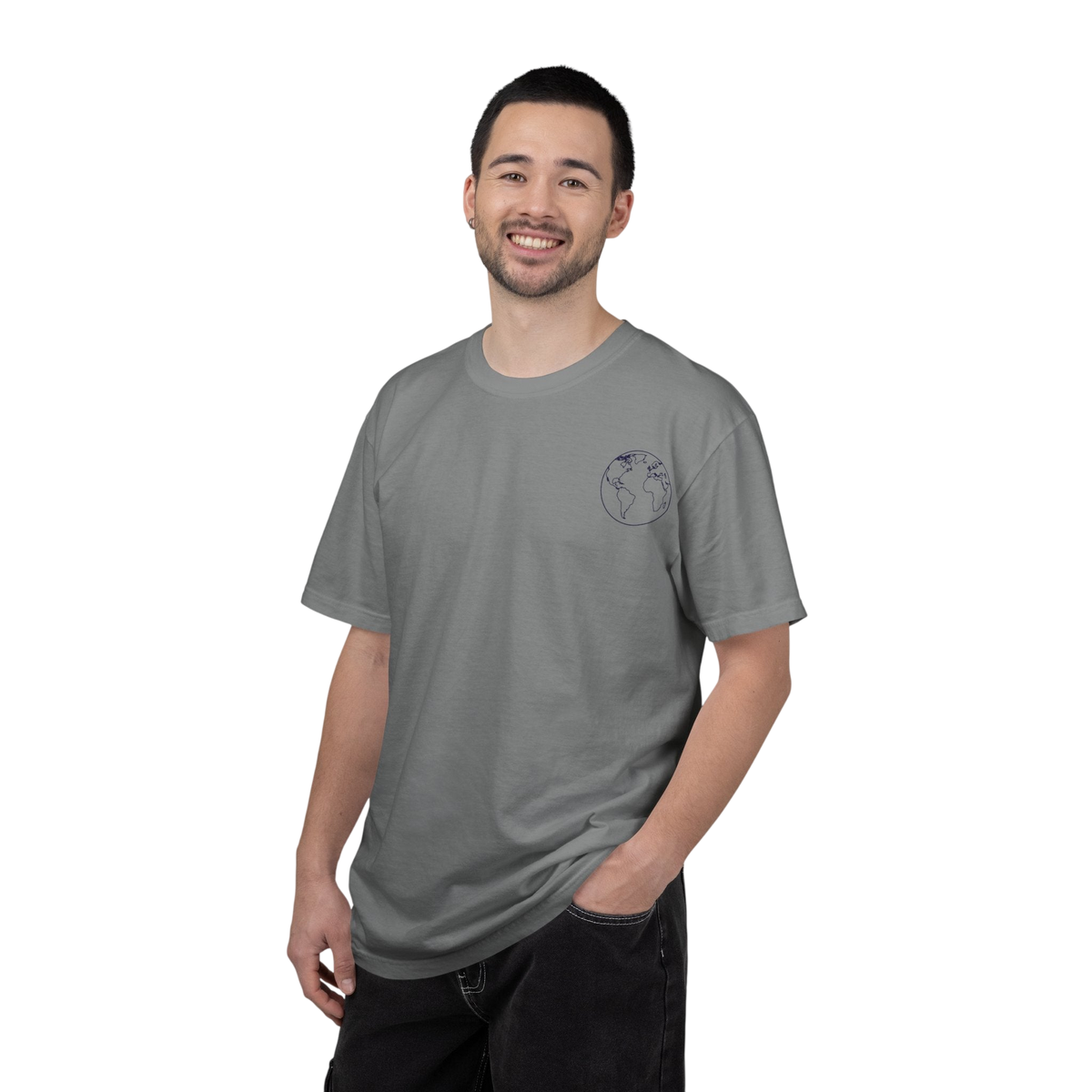 Globe One World Grey Graphic T-shirt on 100% cotton