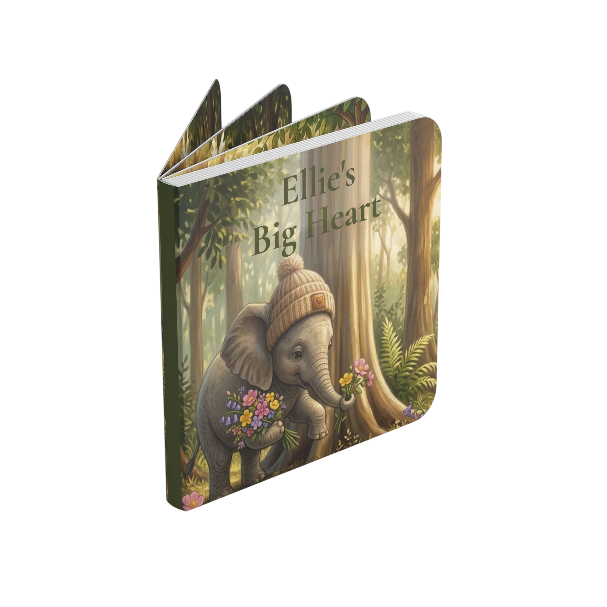 Toddler Board Book — "Ellie's Big Heart" Woodland Elephant & Friends