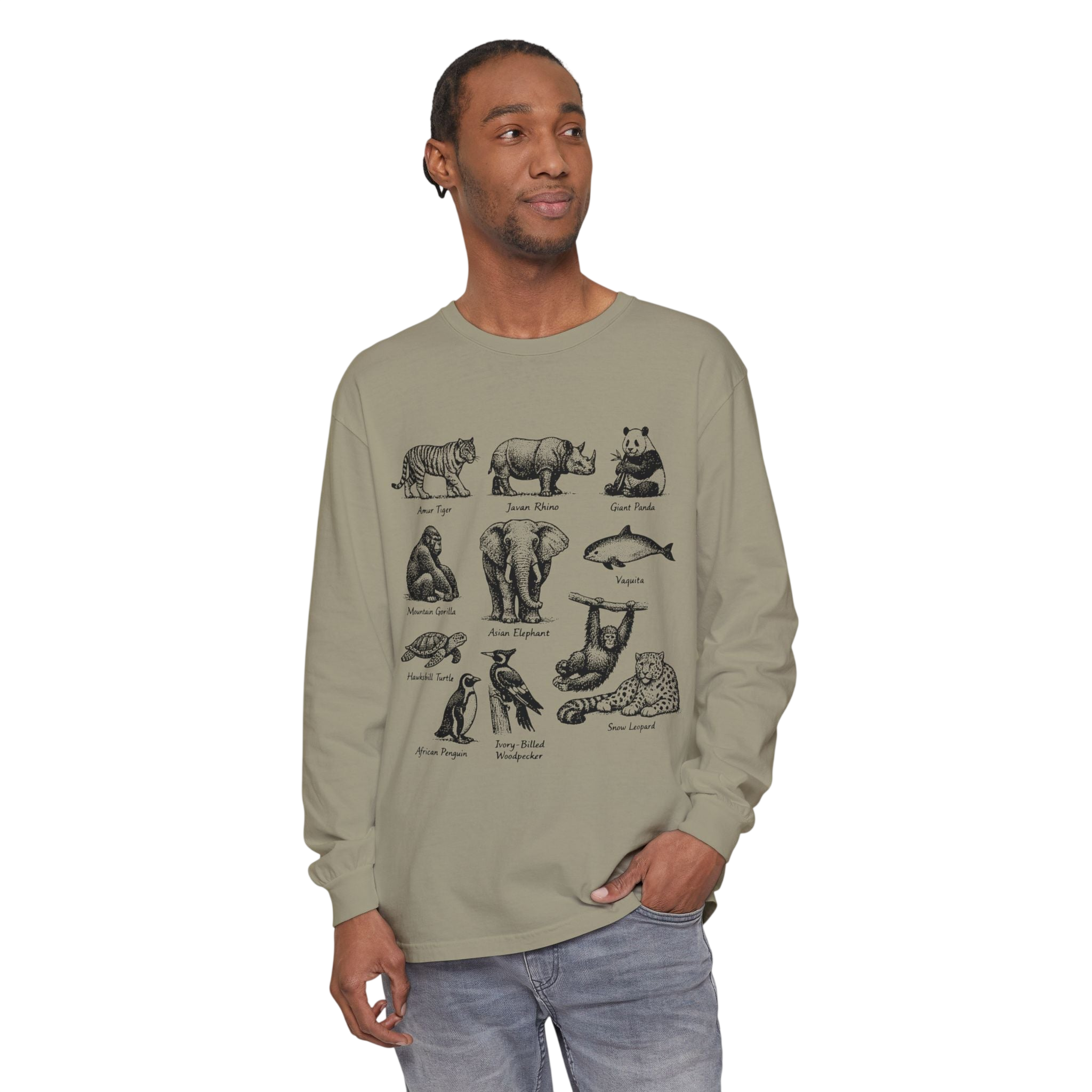 Vintage Illustrated Animals Long Sleeve Tee