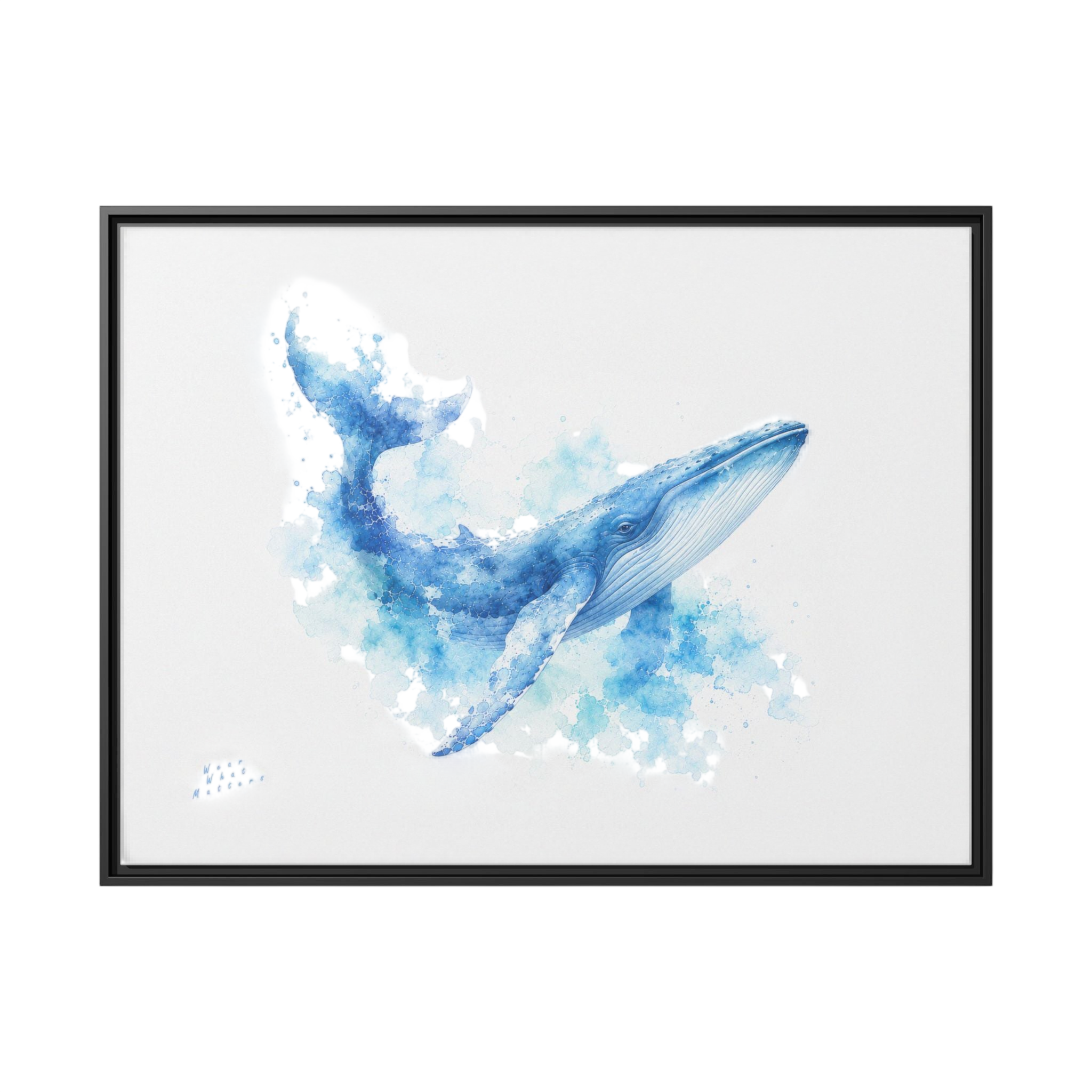 BLUE WHALE ARTWORK | Limited Edition Framed Canvas Print