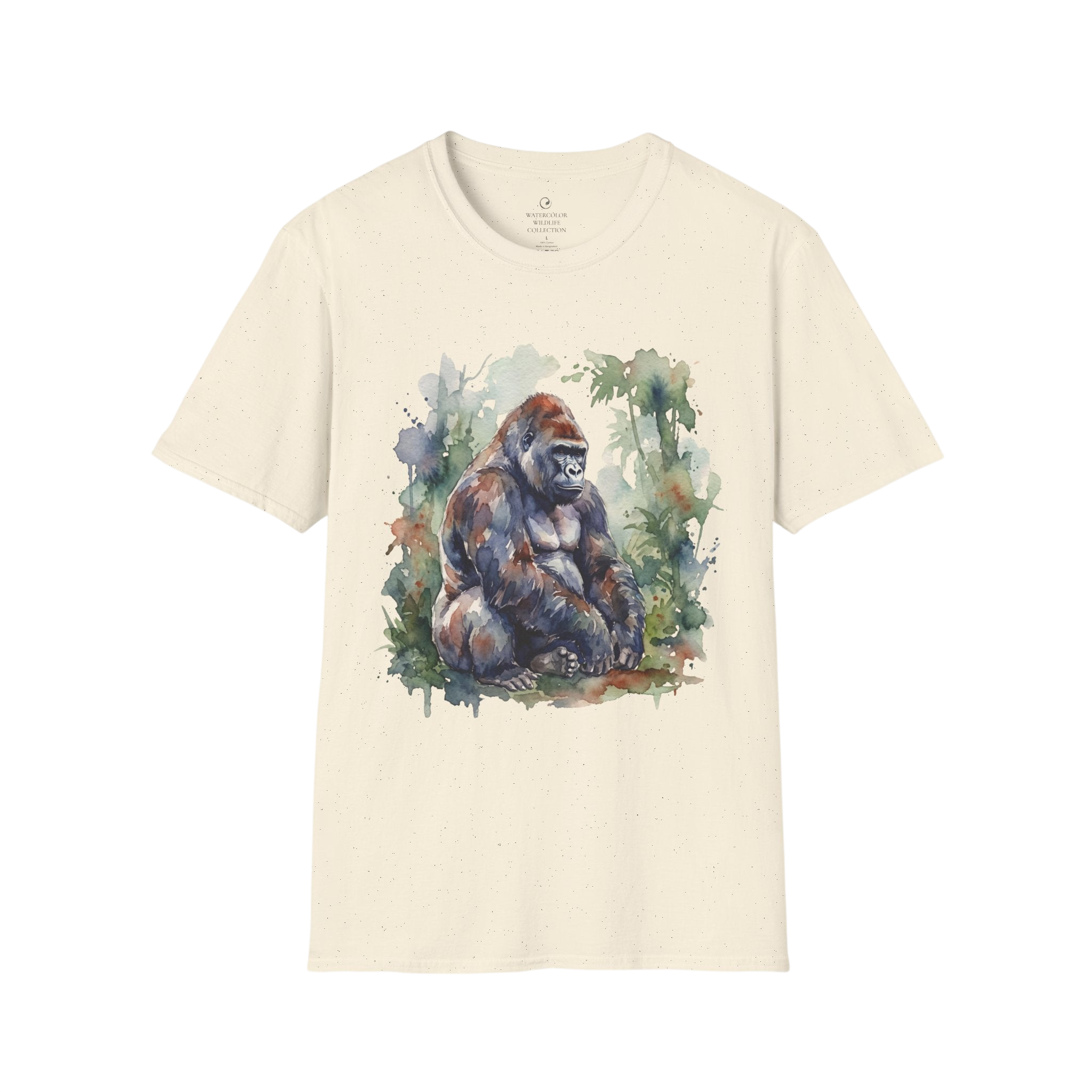 Gorilla Watercolor T-Shirt — Wildlife Art Tee