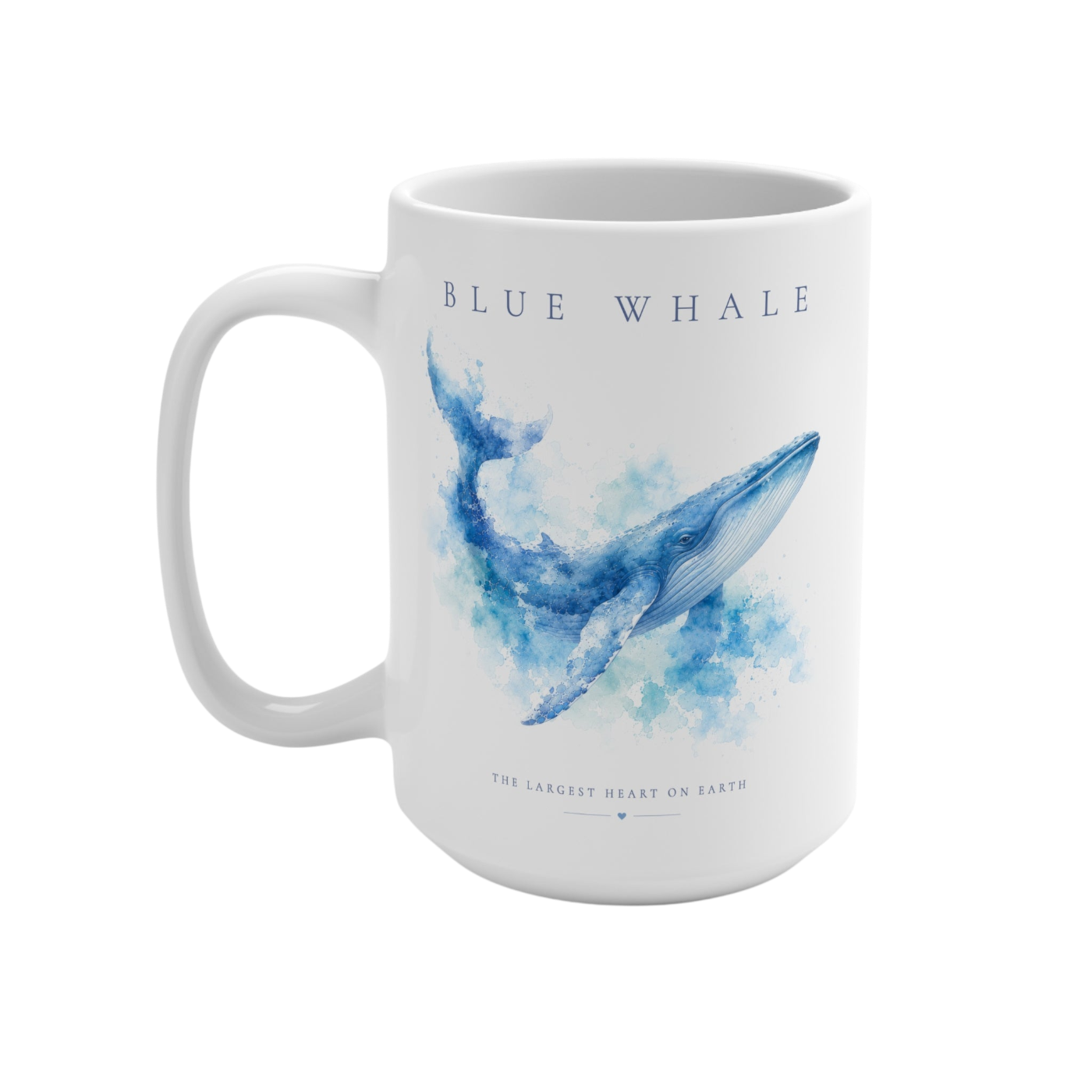 Blue Whale Watercolor Coffee Cup