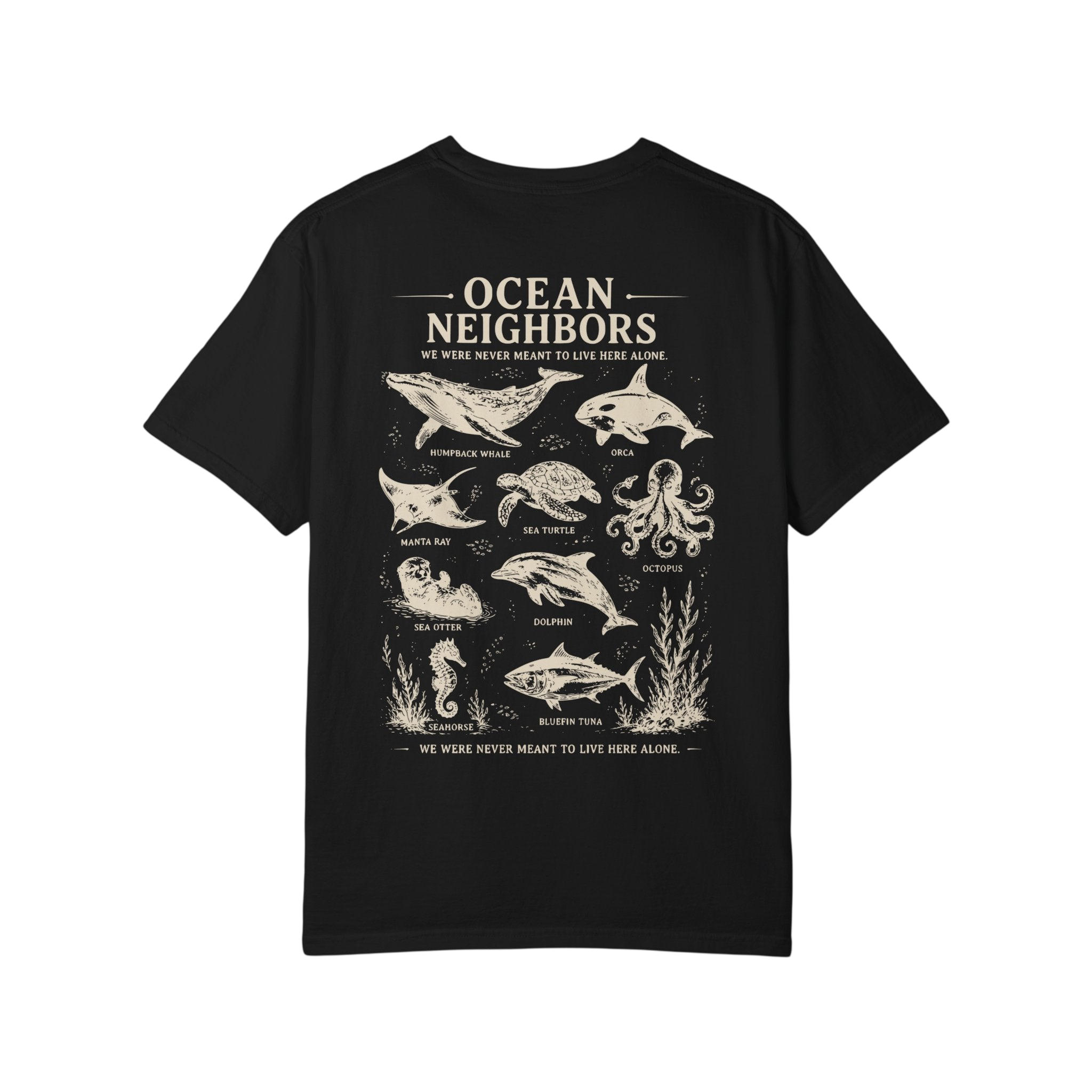 Ocean Neighbors Tan Graphic T-Shirt on Comfort Colors
