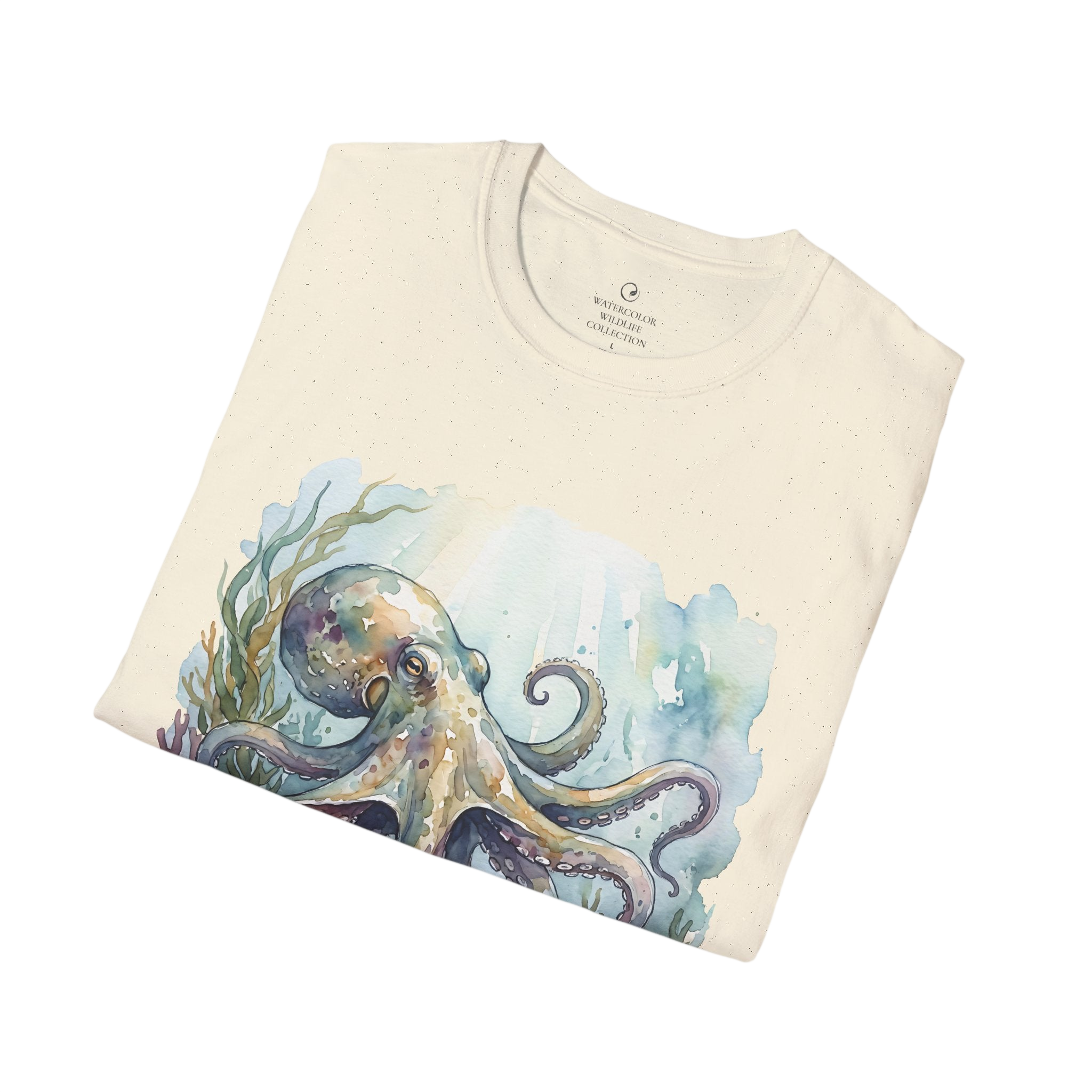 Octopus Watercolor Graphic T‑Shirt on 100% cotton